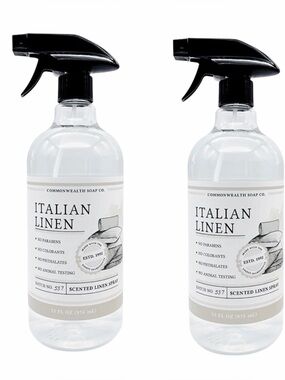 2 Commonwealth Soap CST ITALIAN LINEN Fabric & Room Spray Freshener 33 oz ea